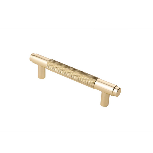 Handgreep ribbel mat goud 128 mm - boorafstand 96 mm