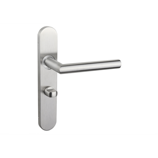 Mantua deurklink RVS met afgerond schild - WC63/8 badkamersluiting