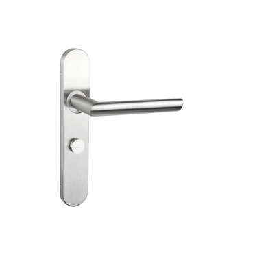 Ragusa deurklink RVS met afgerond schild WC63/8 badkamersluiting