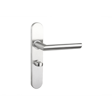 Ragusa deurklink RVS met afgerond schild WC63/8 badkamersluiting