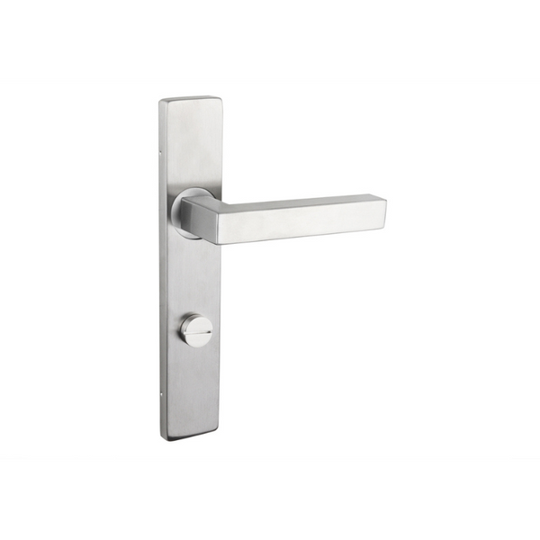 Viterbo deurklink RVS met rechthoekig schild WC63/8 badkamersluiting