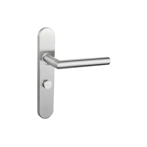 Mantua deurklink RVS met afgerond schild - WC63/8 badkamersluiting
