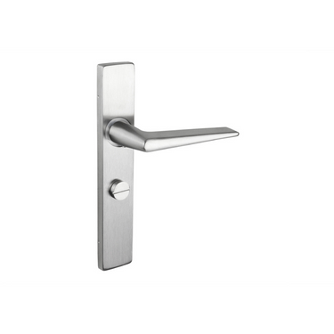 Modena deurklink RVS met rechthoekig schild WC63/8 badkamersluiting