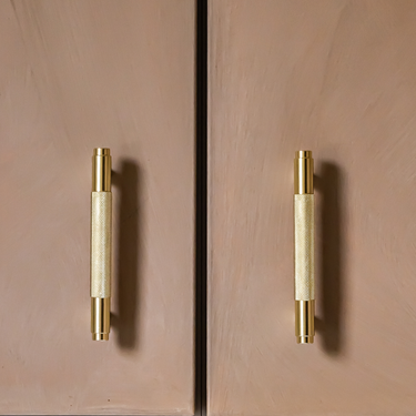 Handgreep ribbel mat goud 128 mm - boorafstand 96 mm