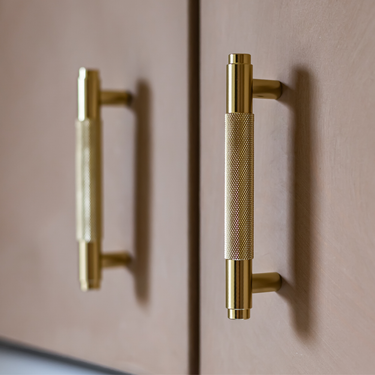 Handgreep ribbel mat goud 128 mm - boorafstand 96 mm