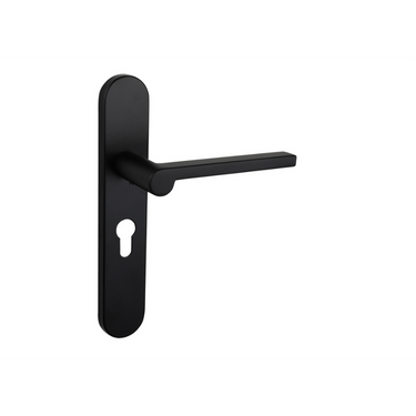 Caserta deurklink zwart met afgerond schild PC55