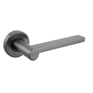 Caserta deurklink Gun Metal PVD gecoat met rond rozet
