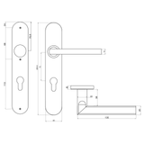 Tekening Teramo deurkruk PC72 schild