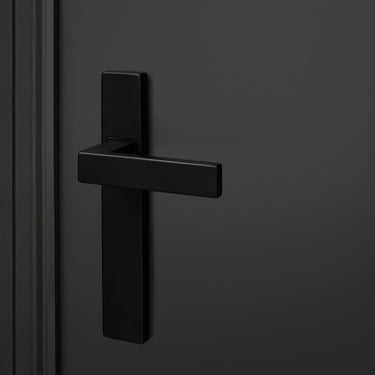 Imperio deurklink zwart met rechthoekig schild