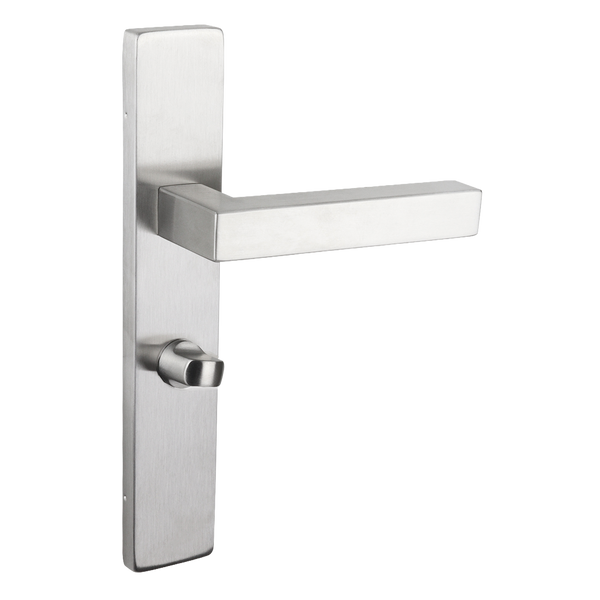 Viterbo deurklinken RVS met rechthoekig schild WC63/8 badkamersluiting