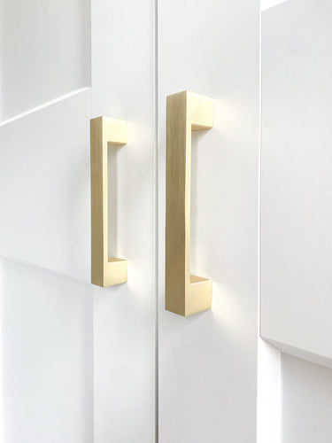 Handgreep Mat goud Kubus - Boorafstand 192 mm