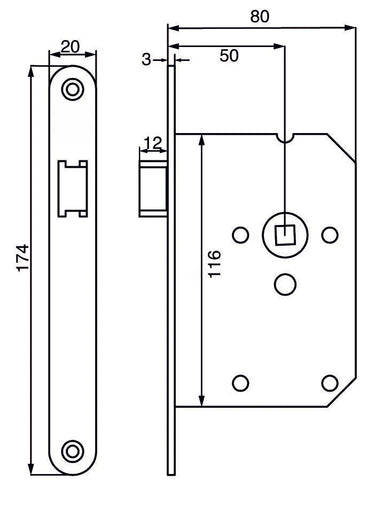 Loopslot met zwarte voorplaat
