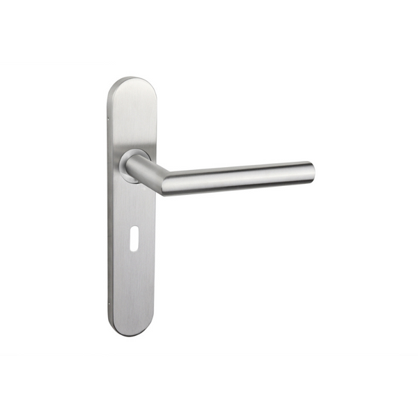 Mantua deurklink RVS met afgerond schild - SL56