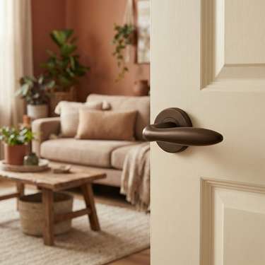 Pratona deurklink brons met rond rozet