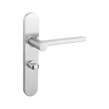 Caserta deurklink RVS met afgerond schild WC63/8 badkamersluiting